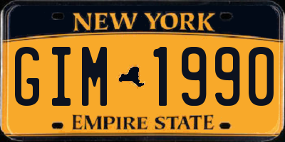 NY license plate GIM1990