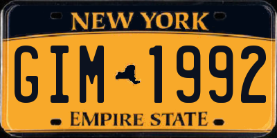 NY license plate GIM1992