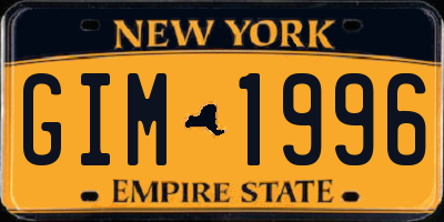 NY license plate GIM1996