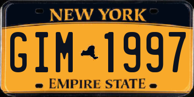 NY license plate GIM1997