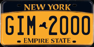 NY license plate GIM2000