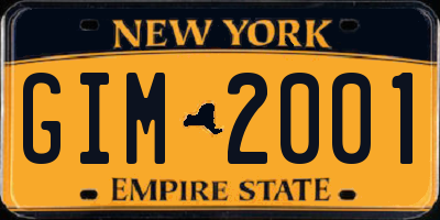NY license plate GIM2001