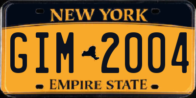 NY license plate GIM2004