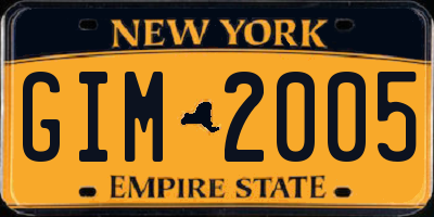 NY license plate GIM2005