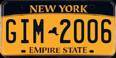 NY license plate GIM2006