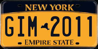 NY license plate GIM2011