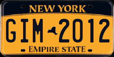 NY license plate GIM2012