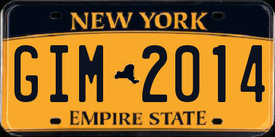 NY license plate GIM2014