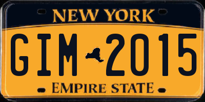 NY license plate GIM2015