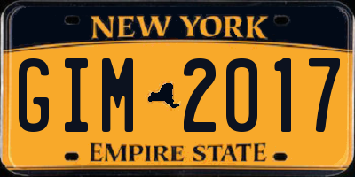 NY license plate GIM2017