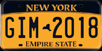 NY license plate GIM2018