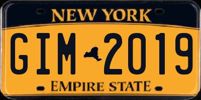 NY license plate GIM2019