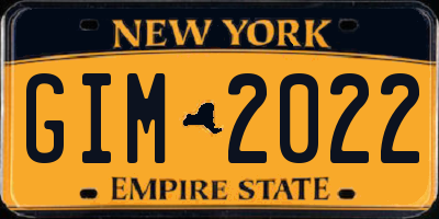 NY license plate GIM2022