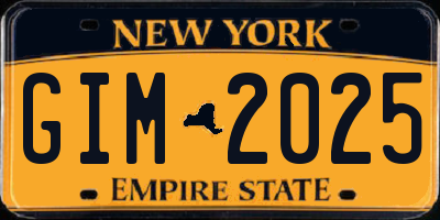 NY license plate GIM2025