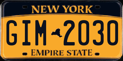 NY license plate GIM2030