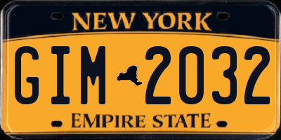 NY license plate GIM2032