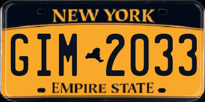 NY license plate GIM2033