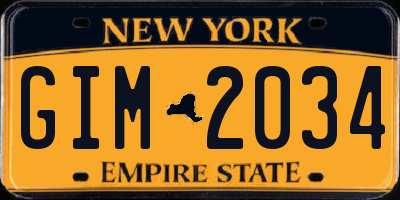 NY license plate GIM2034