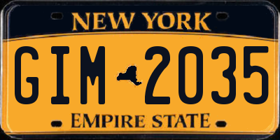 NY license plate GIM2035