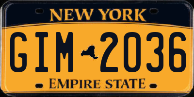 NY license plate GIM2036