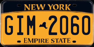 NY license plate GIM2060