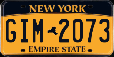 NY license plate GIM2073
