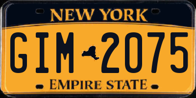 NY license plate GIM2075