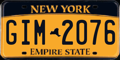 NY license plate GIM2076