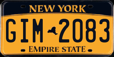 NY license plate GIM2083