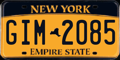 NY license plate GIM2085
