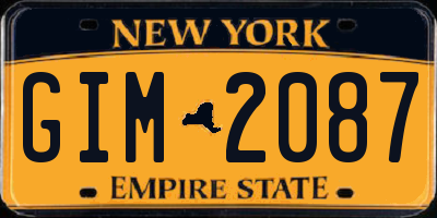 NY license plate GIM2087