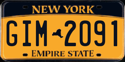 NY license plate GIM2091
