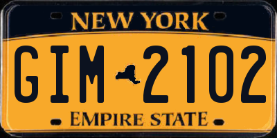 NY license plate GIM2102