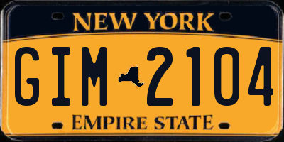 NY license plate GIM2104