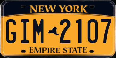 NY license plate GIM2107