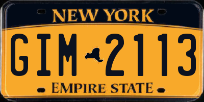 NY license plate GIM2113