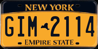 NY license plate GIM2114