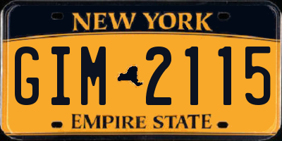 NY license plate GIM2115