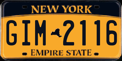 NY license plate GIM2116