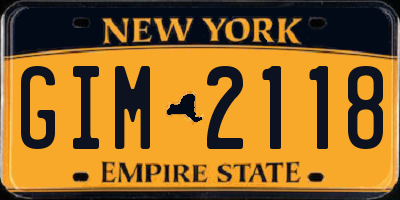 NY license plate GIM2118