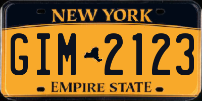 NY license plate GIM2123