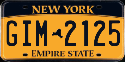 NY license plate GIM2125