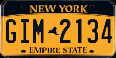 NY license plate GIM2134