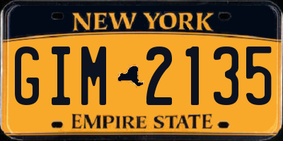 NY license plate GIM2135