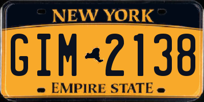 NY license plate GIM2138