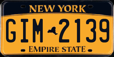NY license plate GIM2139