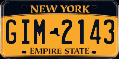 NY license plate GIM2143