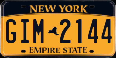 NY license plate GIM2144