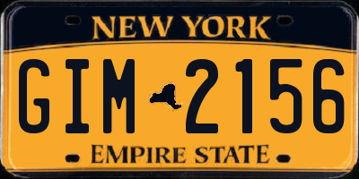 NY license plate GIM2156