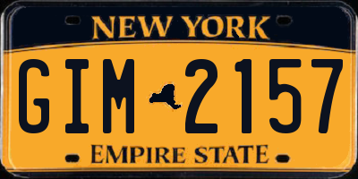 NY license plate GIM2157